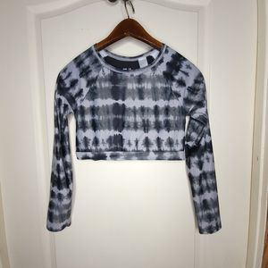 Girls Junior Size 16 Zella Tie Dye Long Sleeve Crop Top